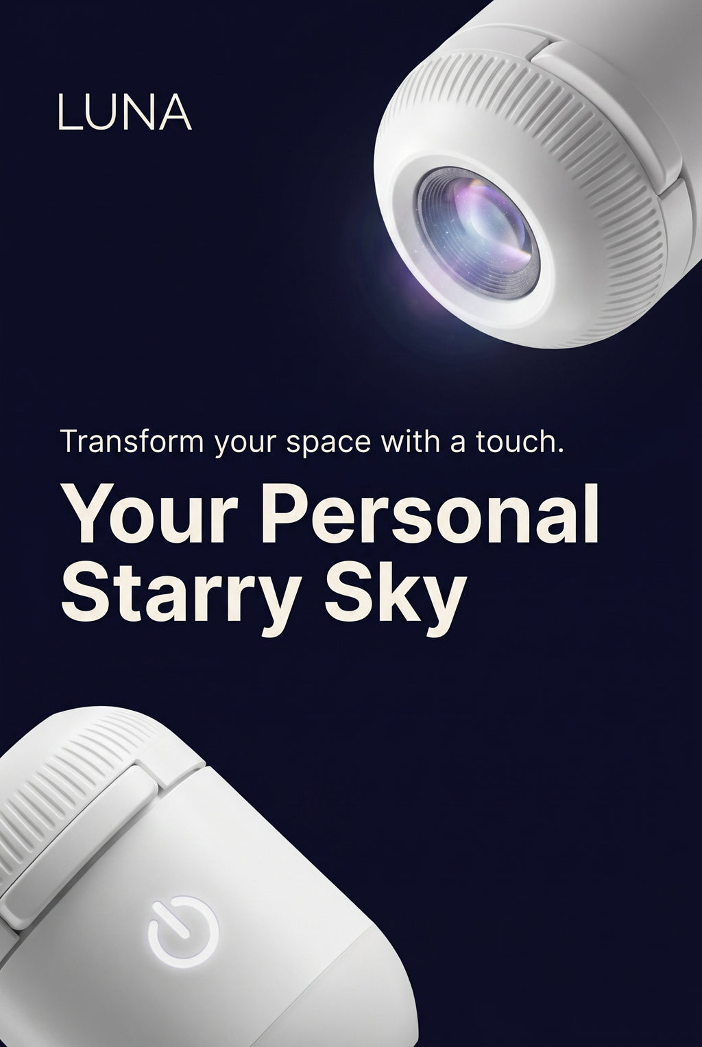 Projection Night Light - USB Powered Starry Sky Lamp for Bedroom Nursery Ambient Lighting