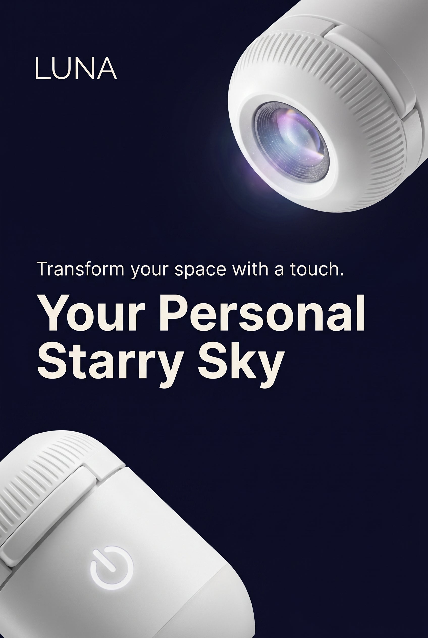 Projection Night Light - USB Powered Starry Sky Lamp for Bedroom Nursery Ambient Lighting