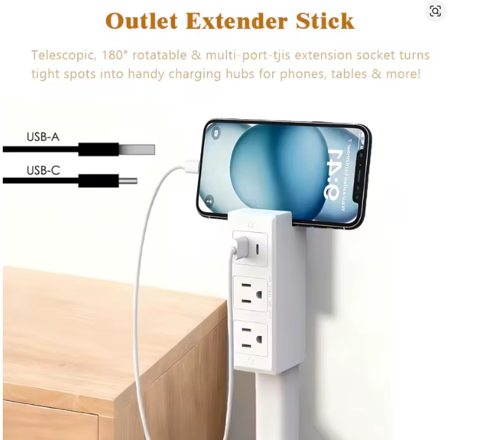 Power Socket Bedside Table Extender